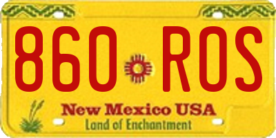 NM license plate 860ROS