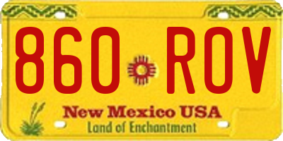 NM license plate 860ROV