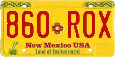 NM license plate 860ROX