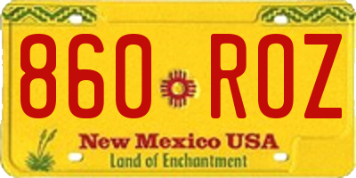 NM license plate 860ROZ