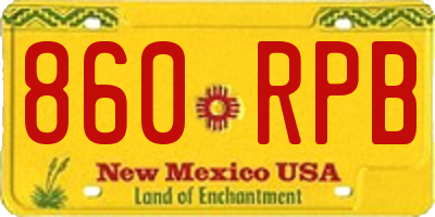 NM license plate 860RPB
