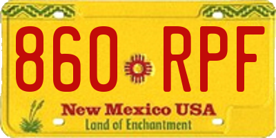 NM license plate 860RPF