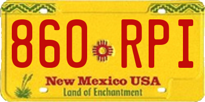 NM license plate 860RPI