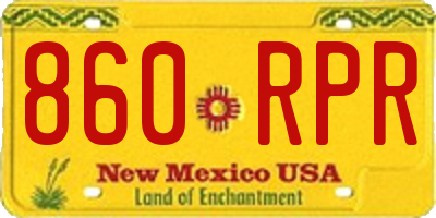 NM license plate 860RPR
