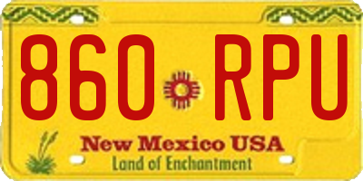 NM license plate 860RPU