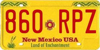 NM license plate 860RPZ