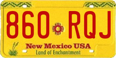 NM license plate 860RQJ