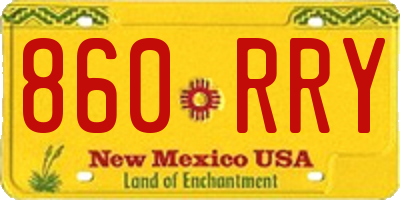 NM license plate 860RRY