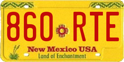 NM license plate 860RTE