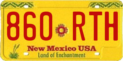 NM license plate 860RTH