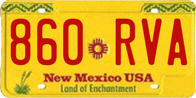 NM license plate 860RVA