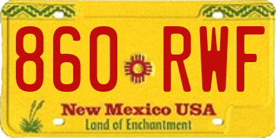 NM license plate 860RWF