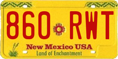 NM license plate 860RWT