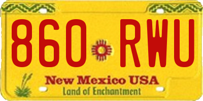 NM license plate 860RWU