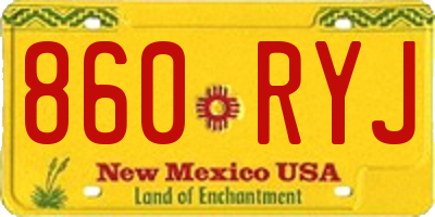 NM license plate 860RYJ