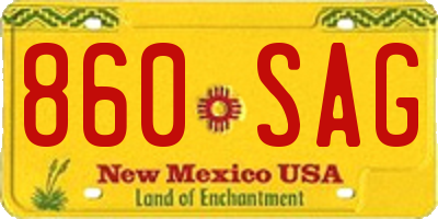 NM license plate 860SAG