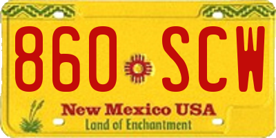 NM license plate 860SCW