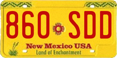 NM license plate 860SDD