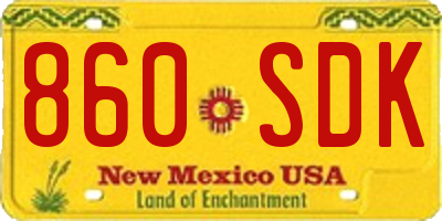NM license plate 860SDK