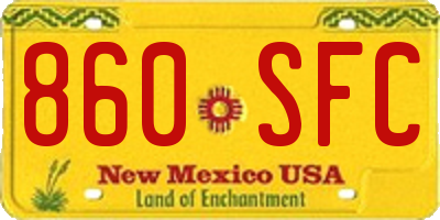 NM license plate 860SFC