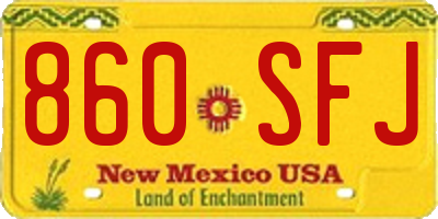 NM license plate 860SFJ