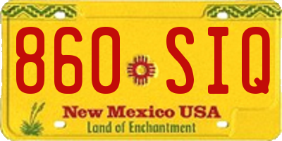NM license plate 860SIQ