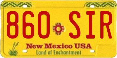 NM license plate 860SIR