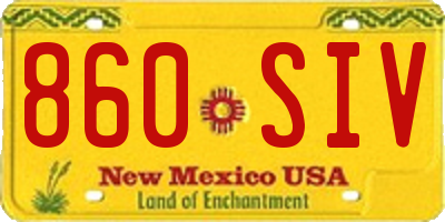 NM license plate 860SIV