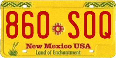 NM license plate 860SOQ