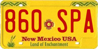 NM license plate 860SPA