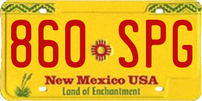 NM license plate 860SPG