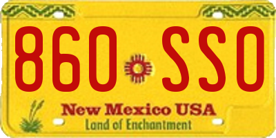 NM license plate 860SSO