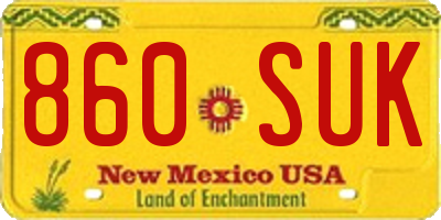 NM license plate 860SUK