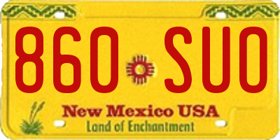 NM license plate 860SUO