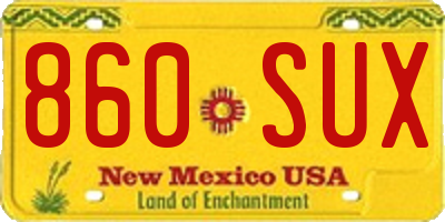 NM license plate 860SUX