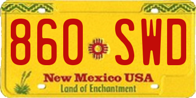 NM license plate 860SWD