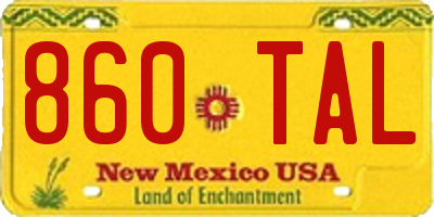 NM license plate 860TAL