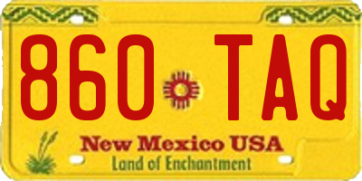 NM license plate 860TAQ