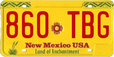 NM license plate 860TBG