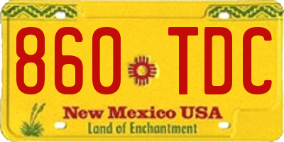 NM license plate 860TDC