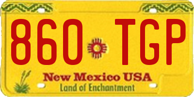 NM license plate 860TGP
