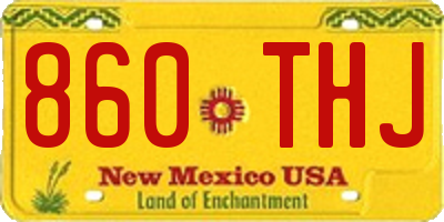 NM license plate 860THJ