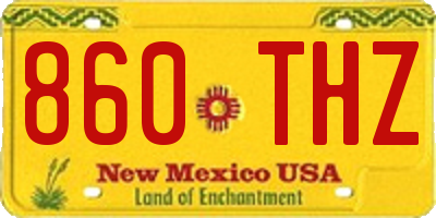 NM license plate 860THZ