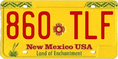 NM license plate 860TLF