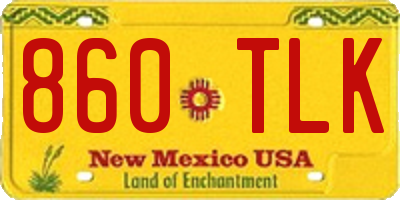 NM license plate 860TLK