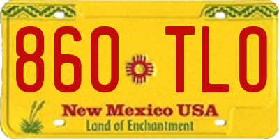 NM license plate 860TLO