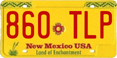 NM license plate 860TLP