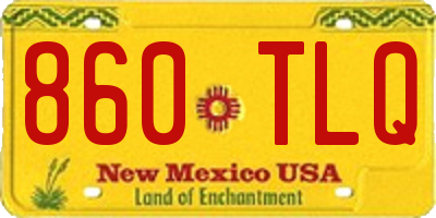 NM license plate 860TLQ
