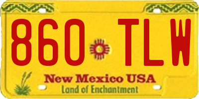 NM license plate 860TLW