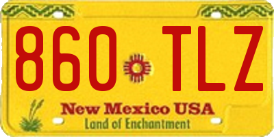 NM license plate 860TLZ